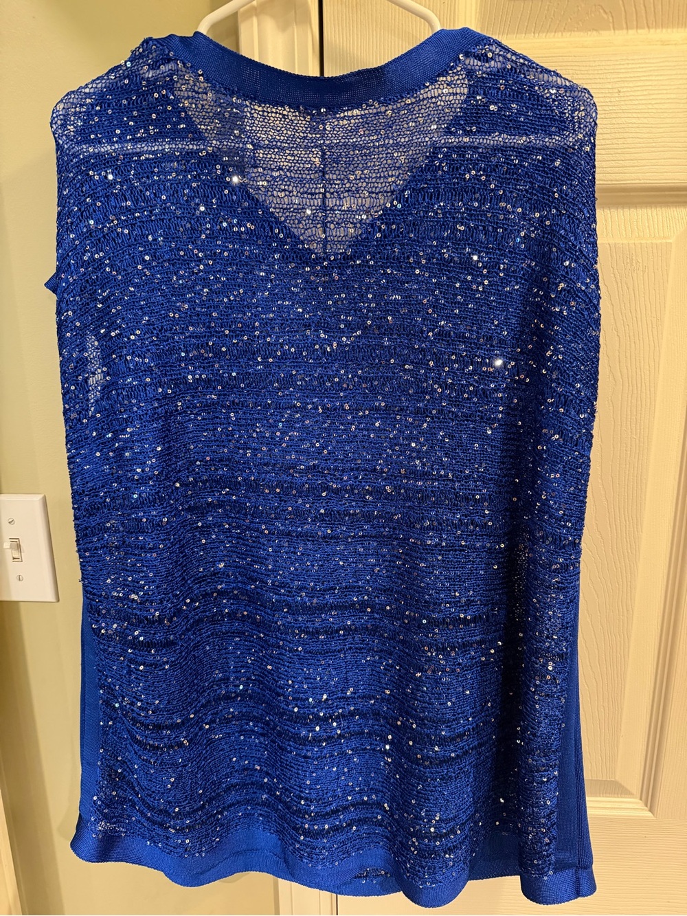 Reba Royal Blue Sequin Knit Sleeveless Top